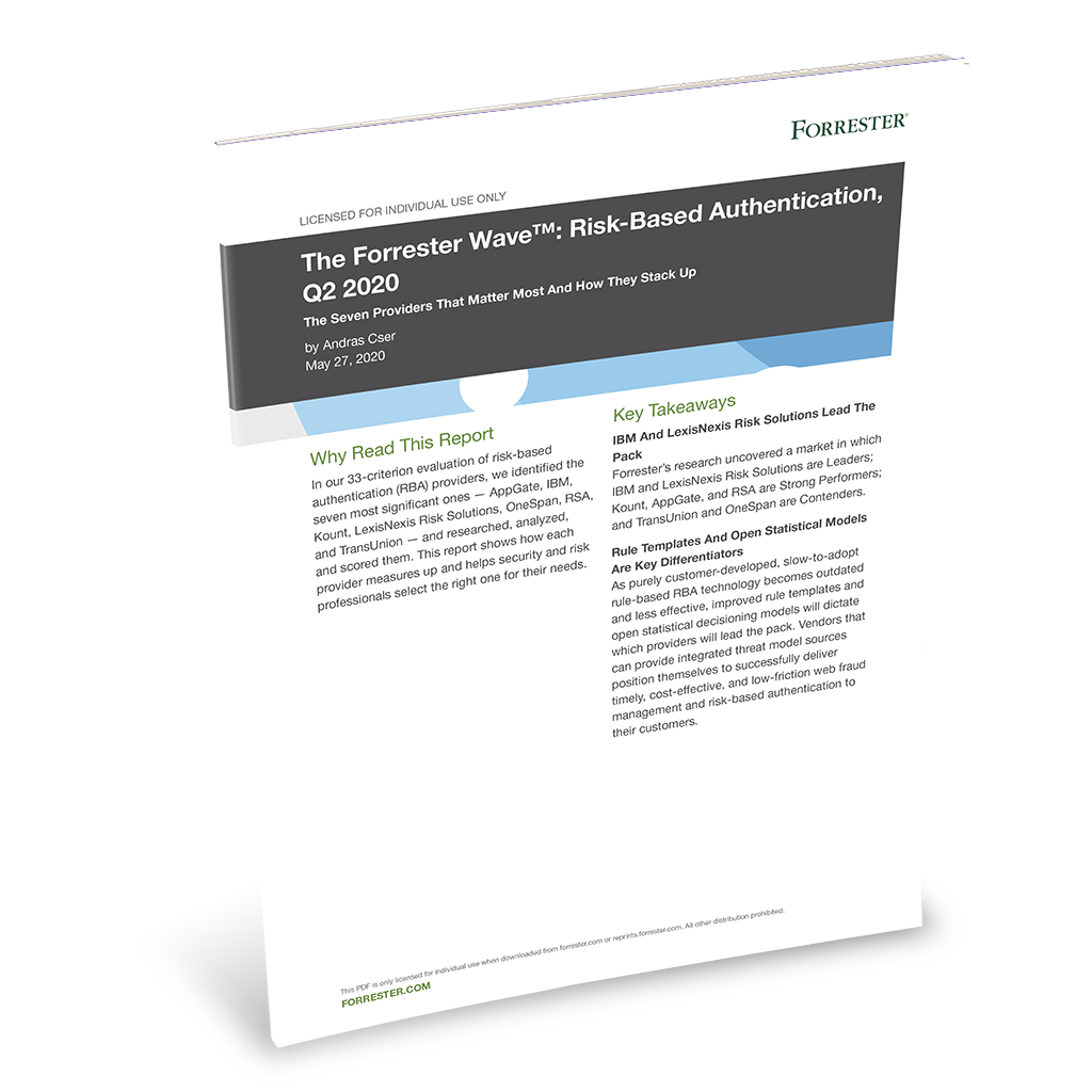 The Forrester Wave™, Risk-Based Authentication, Q2 2020 Report 