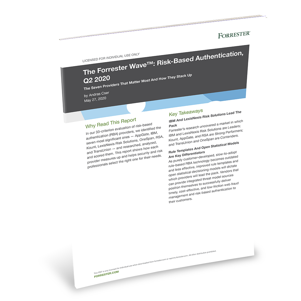 Forrester Wave ™, Authentification basée sur les risques, rapport T2 2020 