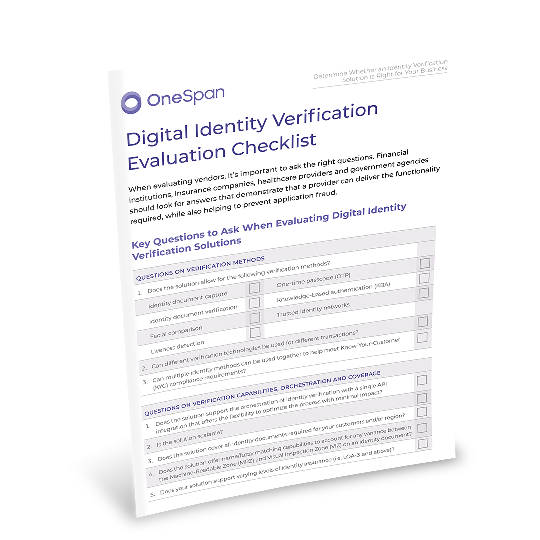 Liste de contrôle pour l'évaluation de la vérification de l'identité numérique