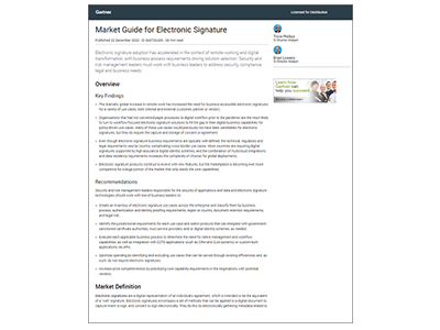 Cover of Gartner's Market Guide