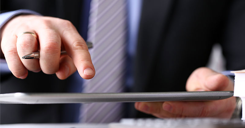 Man with tablet
