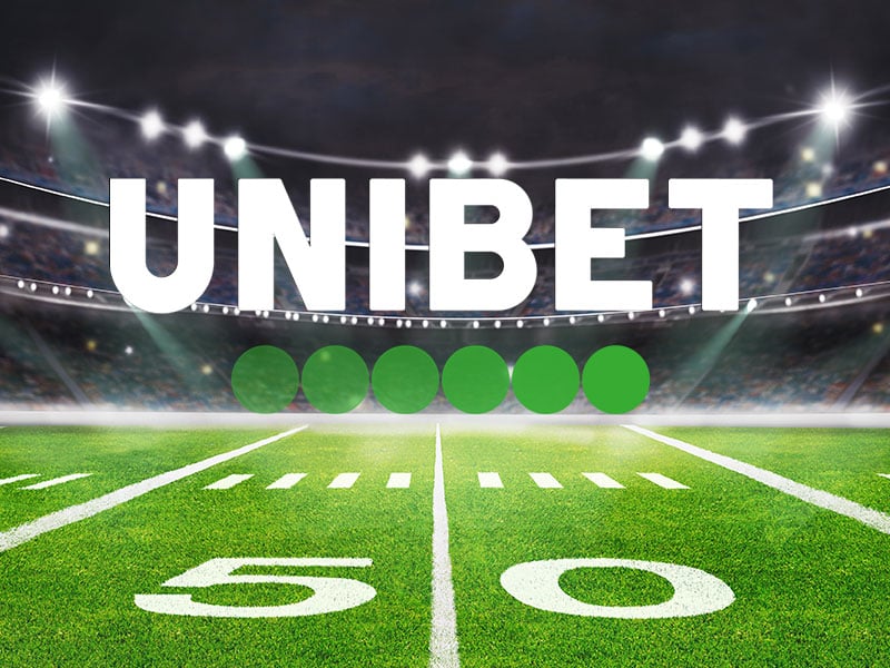 50 yard line with Unibet Logo