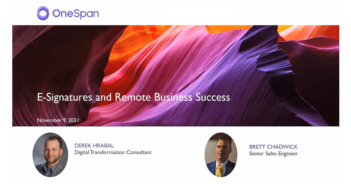E-Signatures and Remote Business Success presentation title slide
