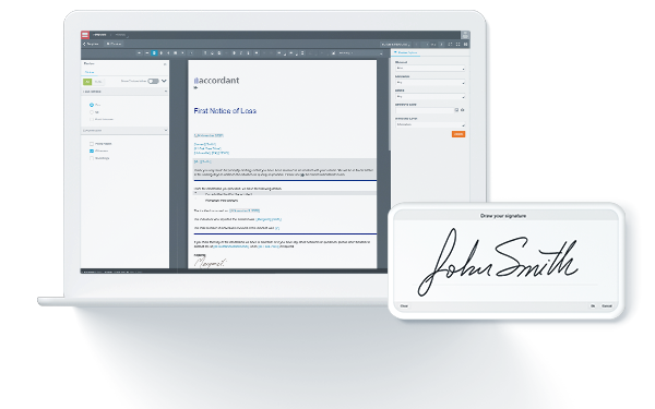 SmartComm Screenshot Laptop and mobile esignature