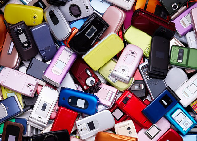 pile of phones