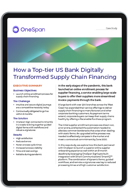 How a Top-tier US Bank Digitally Transformed Supply Chain Financing