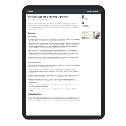 Market Guide for Electronic Signature Report