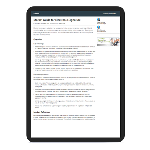 Market Guide for Electronic Signature Report