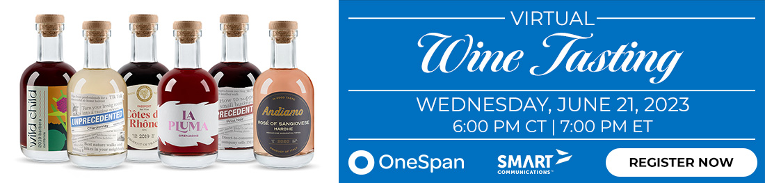 OneSpan invites you to a virtual wine tasting on June 21 2023