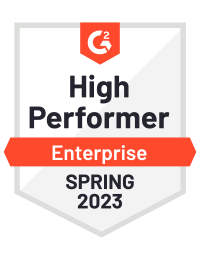 G2 Crowd Spring 2023 Enterprise High Performer