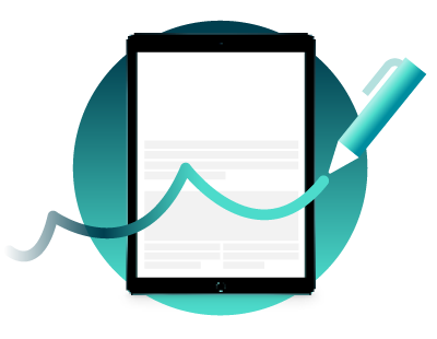 esignature on a tablet