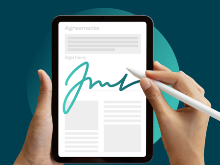 Electronic signature on tablet