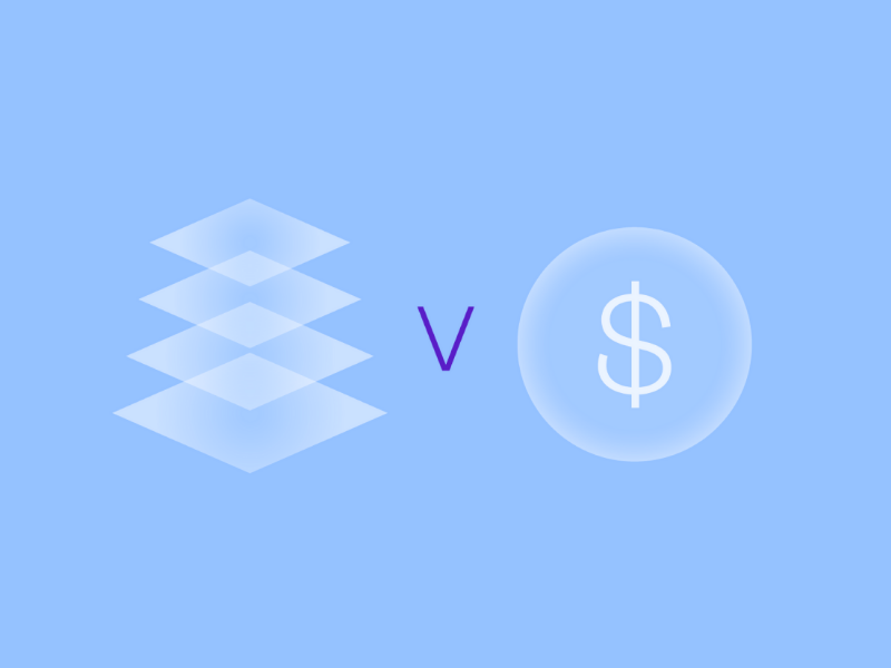 build or buy icons representing the choice for IT in building out the tech stack