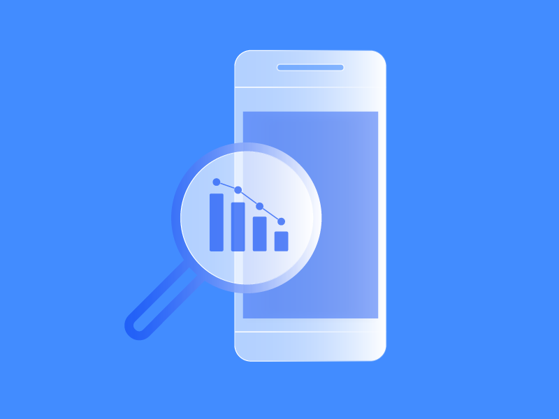 phone and magnifying glass represent device and behavioral intelligence for banks 