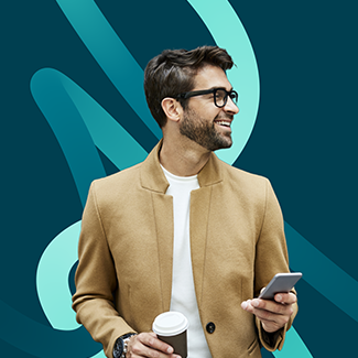 Man holding mobile phone