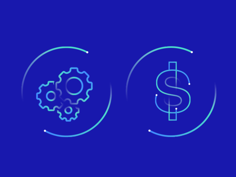 FIDO passkeys implementation showing gears icon representing setup and dollar sign icon representing cost savings
