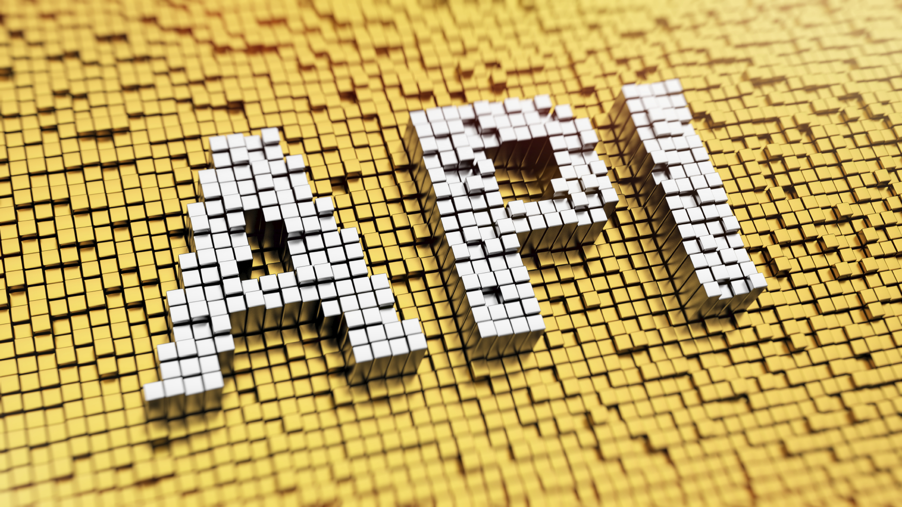 Pixelierte Akronym-API aus Würfeln, Mosaikmuster