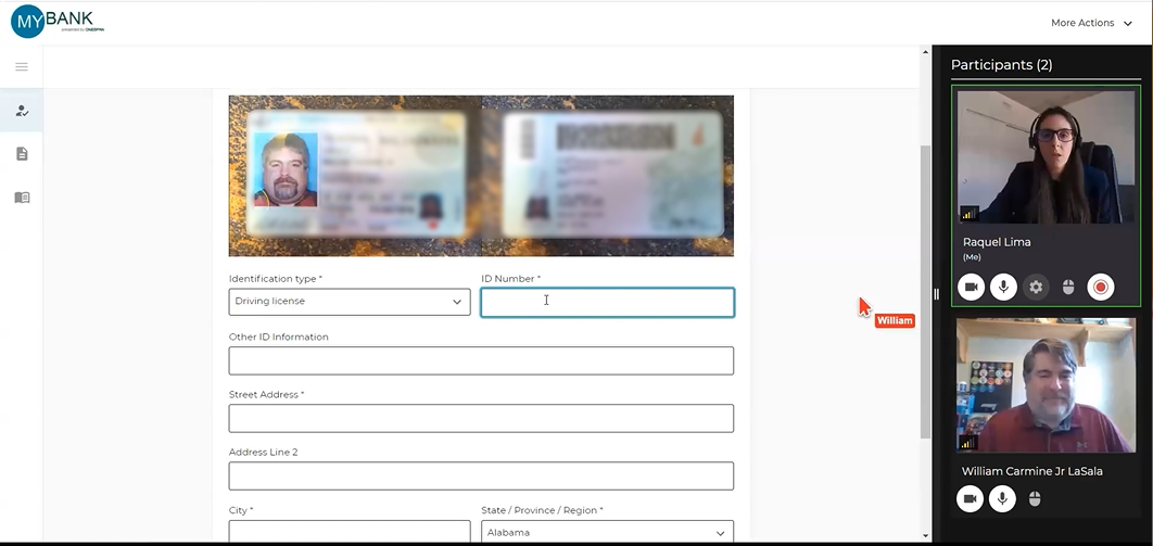 The notary compares the image of the government-issued ID provided by the signer in the ID verification steps with the on-screen video of the signer in the session.