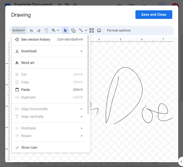 Electronic Signature in Google Docs