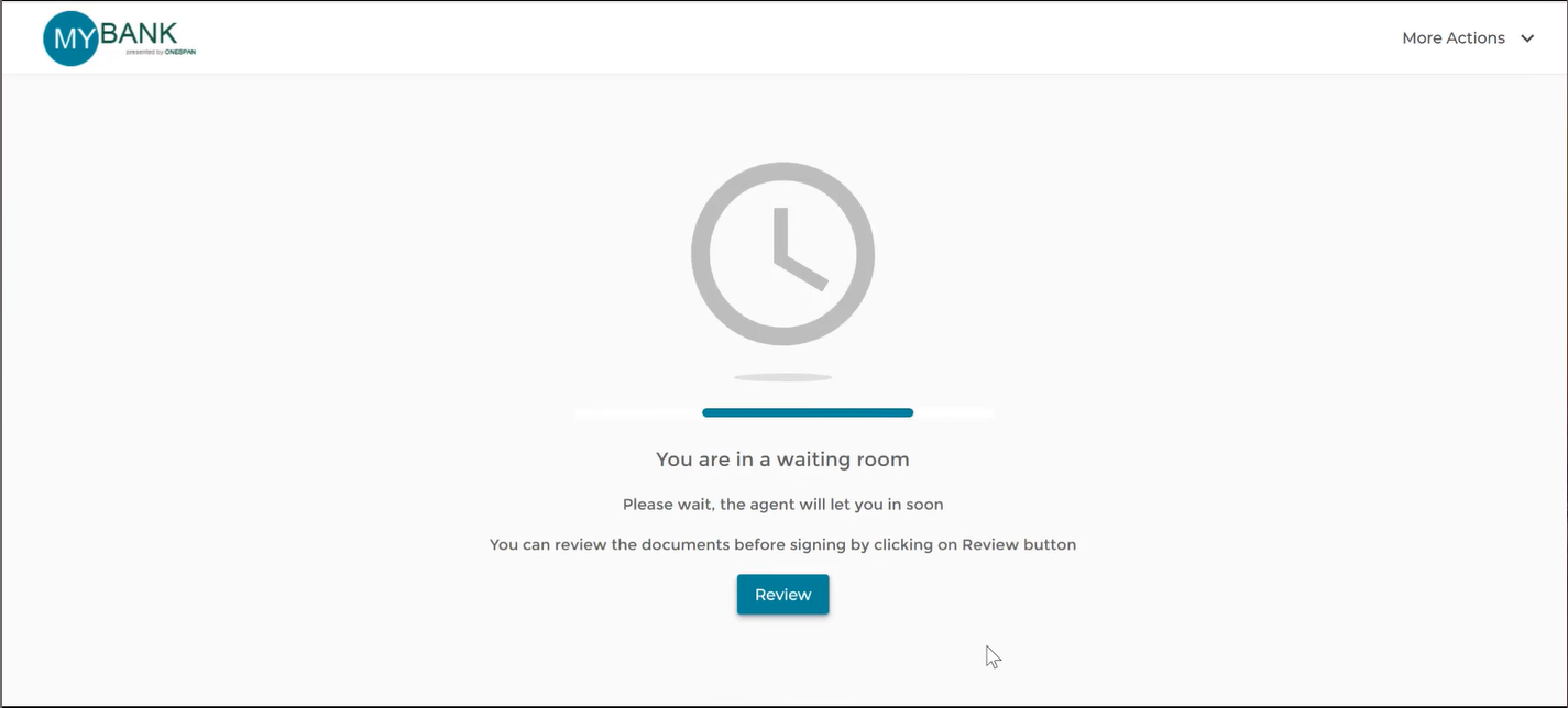 The signer is then sent to a waiting room.