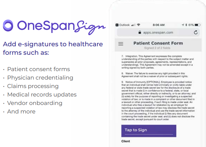 Healthcare datasheet e-signature