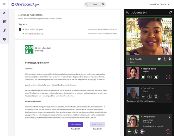 OneSpan firma la stanza virtuale