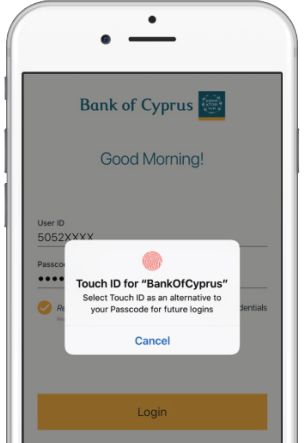 touch id for bank of cyprus