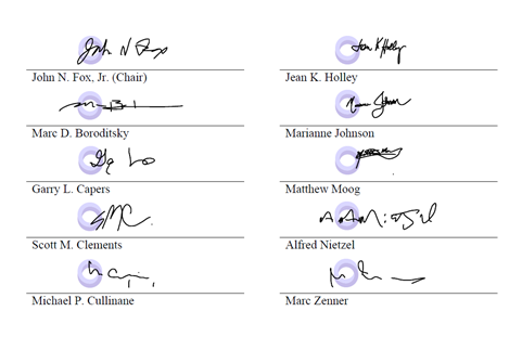 OneSpan Board Signatures