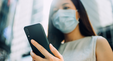 Asian woman with phone