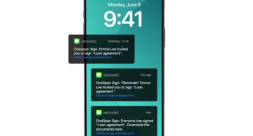 Multi-channel notification with SMS notification for business agreements
