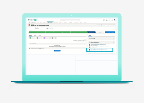Signed documents are automatically stored in Salesforce