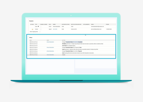 Track status of each transaction in Salesforce