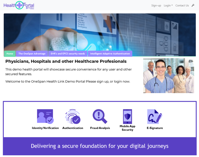 Screenshot of the Patient Portal Healthcare demo