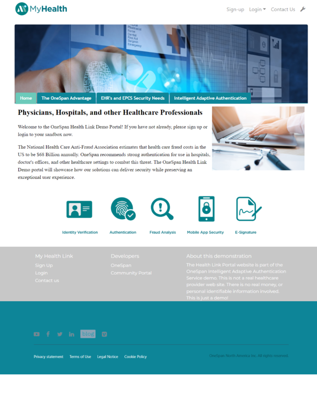 Screenshot of the Patient Portal Healthcare demo