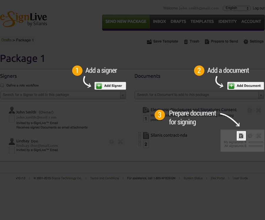 eSignLive UI IntroStep2