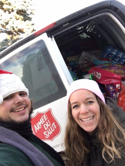 Carolyn with Salvation Army Truck
