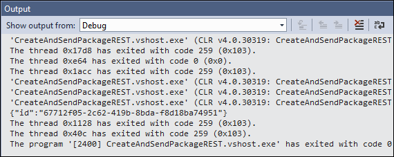 debug console response test