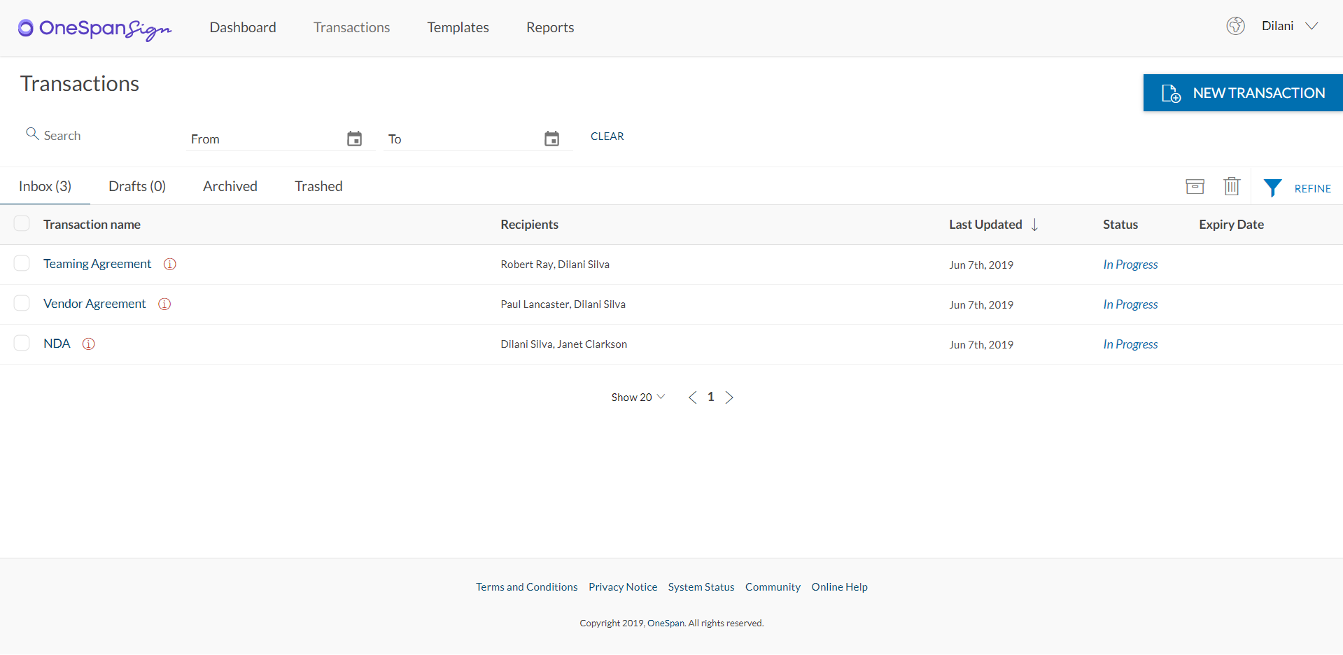 e-signing from dashboard step 2